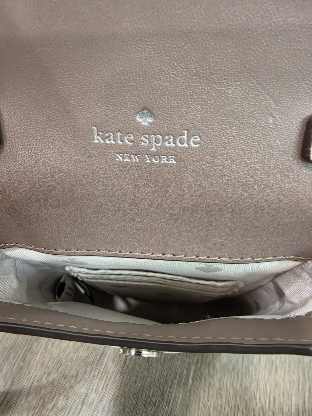 Kate Spade Brown And Beige Patterned Crossbody Phone Pouch with Adjustable Strap - Picture 7 of 7
